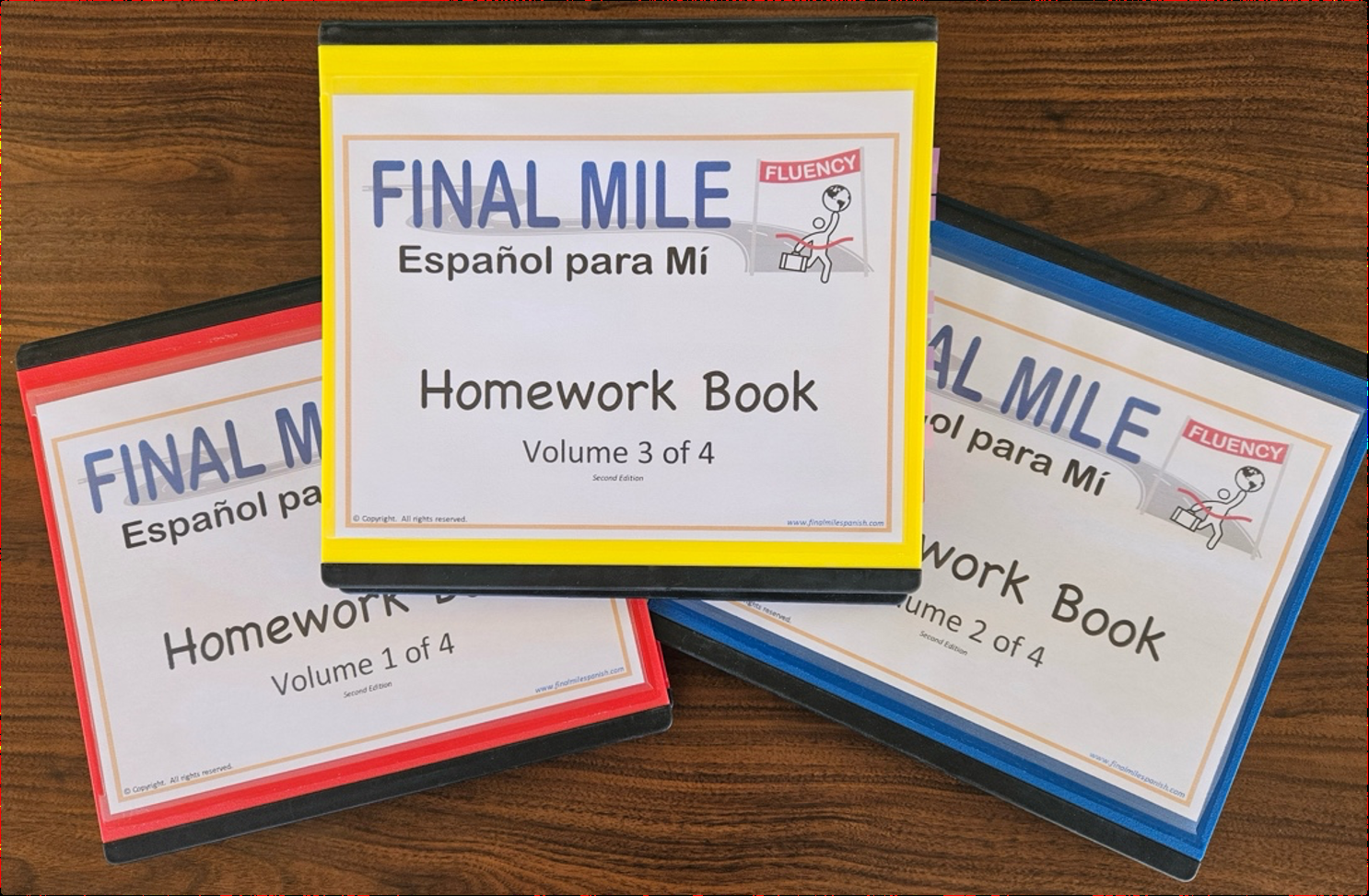 FINAL MILE Homework and Practice volumes organized in colored three-ring binders