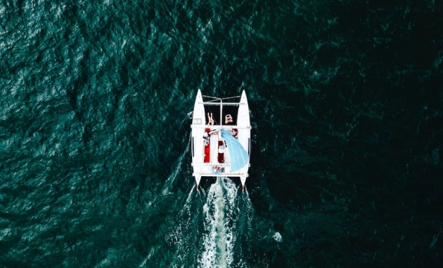 Catamaran cruising through the water off Puntarenas